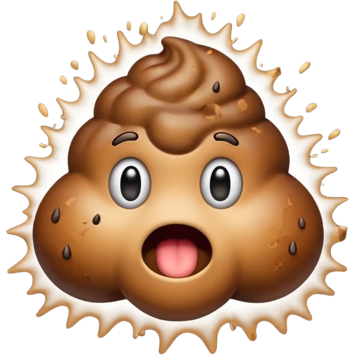 Exploding poop emoji emoji