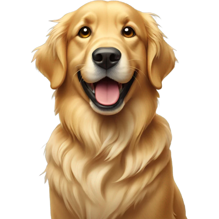 Golfing golden retriever emoji