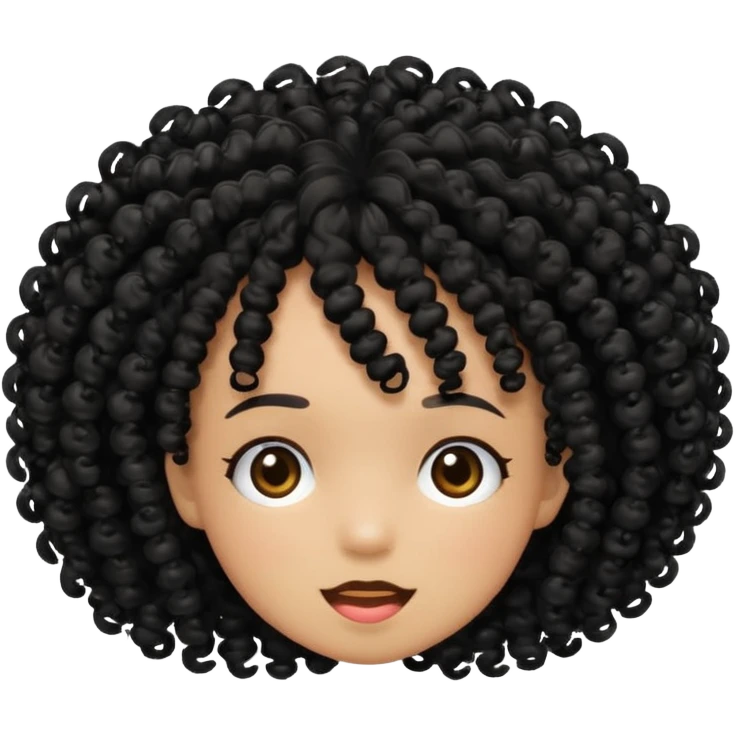 black kinky curly hair falling off all over emoji