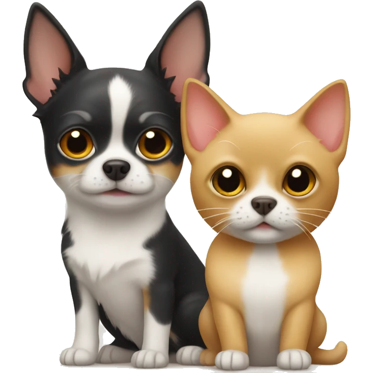 Chihuahua and Scottish cat  emoji