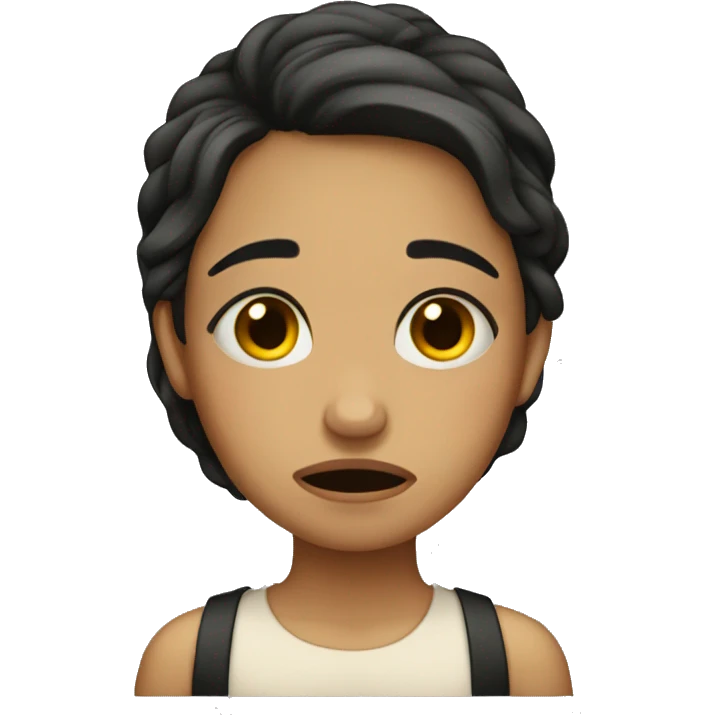 Spanish girl that is sad and crying emoji