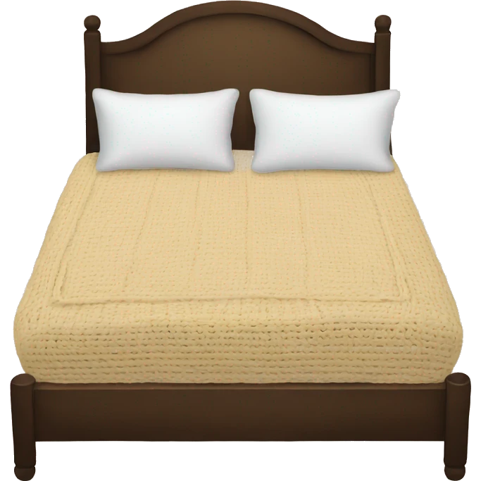 Bed with crochet blanket emoji