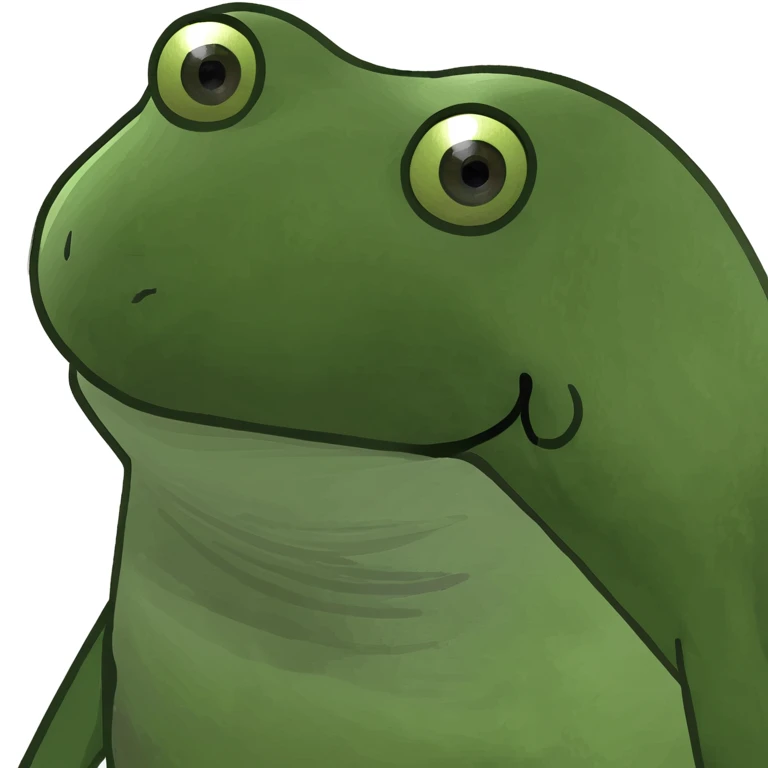 stylized frog mascot standing confidently with 'BUFU' in large flaming letters behind it, rebellious street-culture inspired emoji