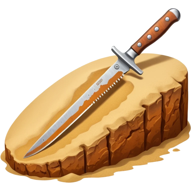 Knife buried in sand emoji