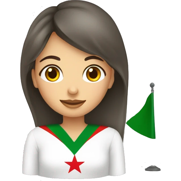 Une femme voilée tenant un drapeau d’Algérie emoji