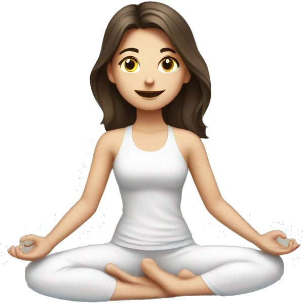 white brunette girl doing yoga emoji