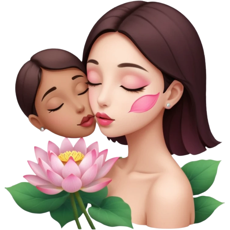 Kiss lotus emoji