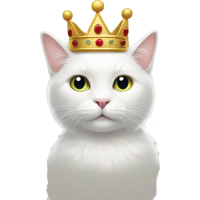 White Cat with crown emoji