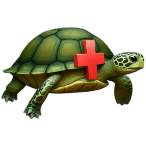 turtle with red cross on it emoji