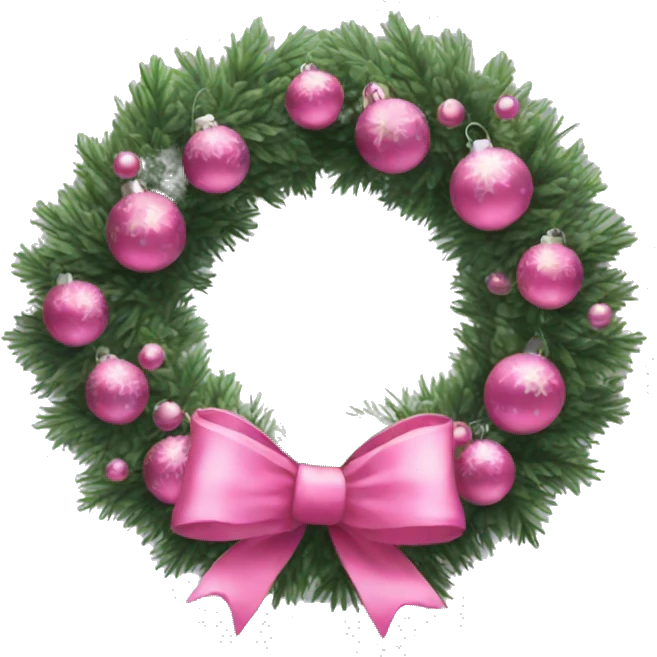 Pink Christmas wreath  emoji