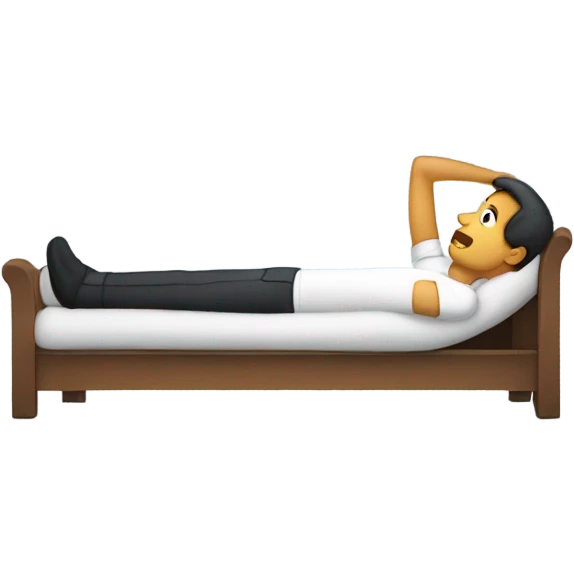 Man laying down with toes sticking out emoji