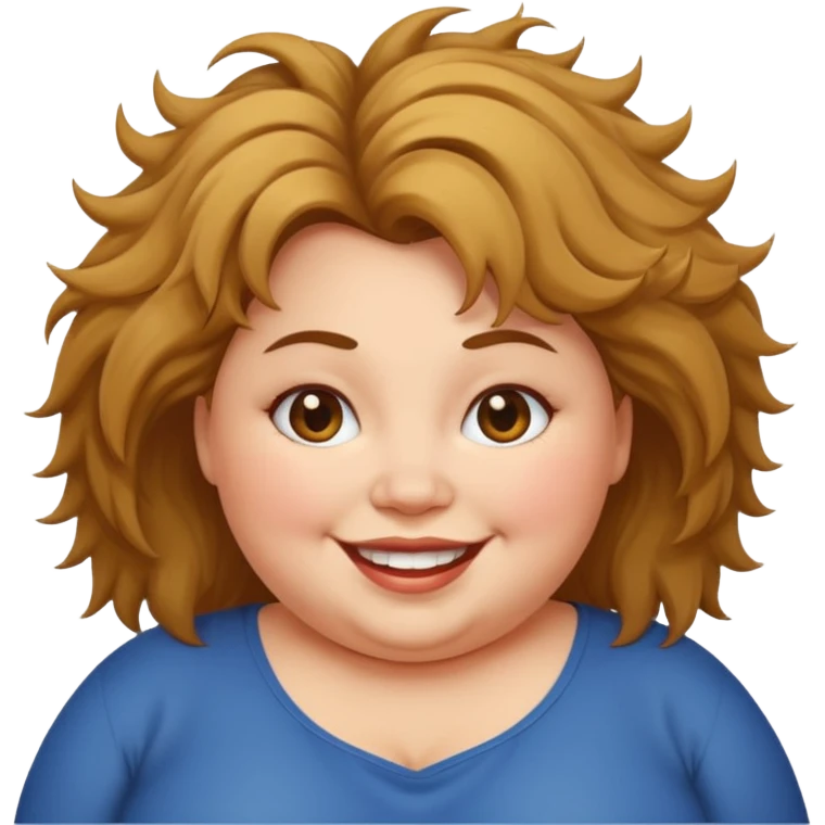fat woman with messy hair emoji