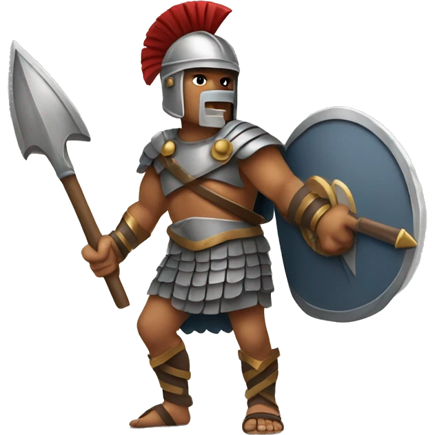 gladiator holding spear and shield emoji