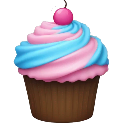 cupcake with pink-blue frosting  emoji