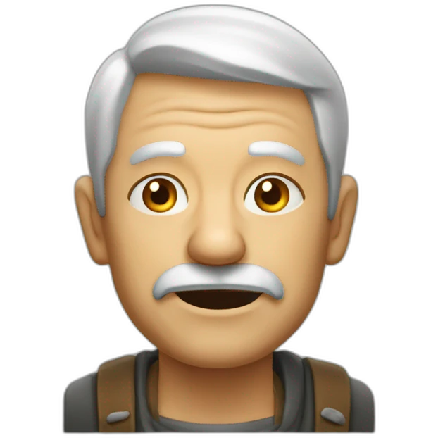 Vieille homme très moche et pauvre emoji