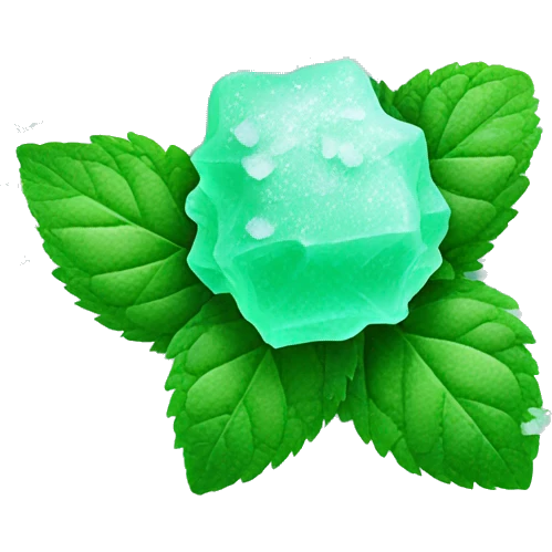 frozen mint with ice and snow on mint leaves emoji