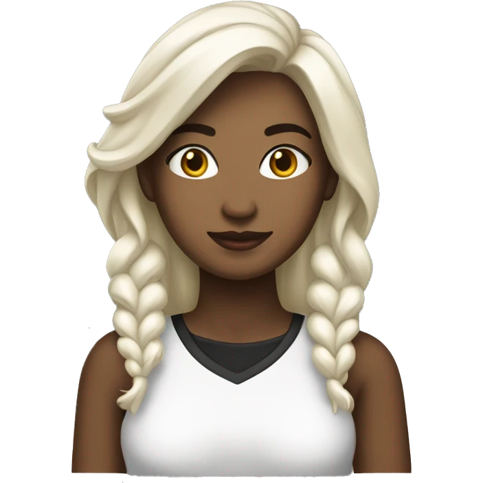 Una chica de cabllo negro y camiseta blanca  emoji