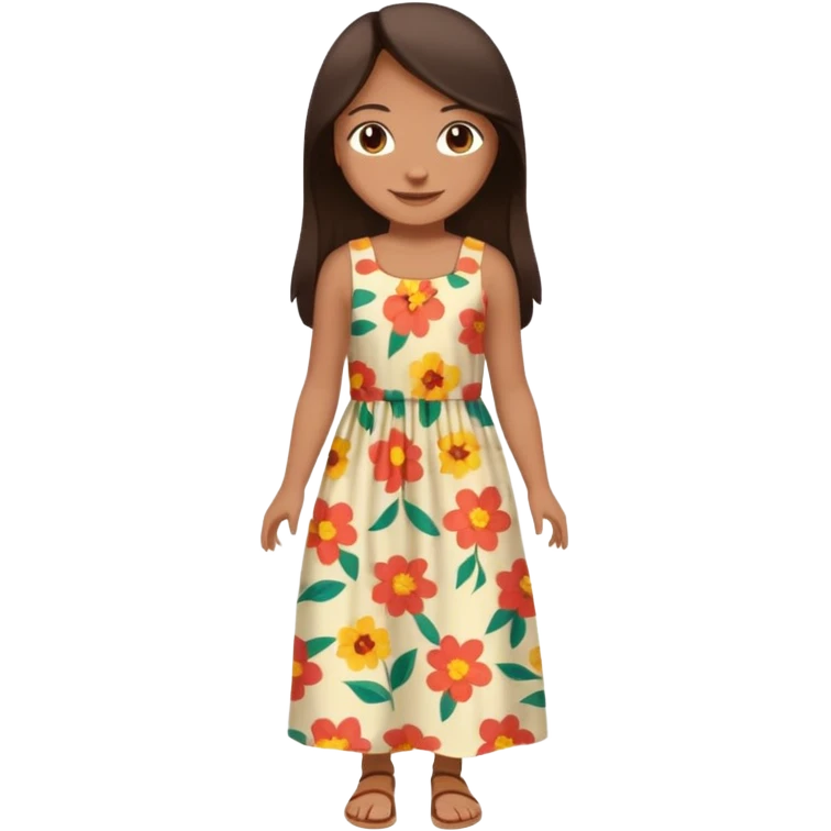 Can you make a girl with dark brown eyes with dark brown hair straight long hair with fully body  emoji