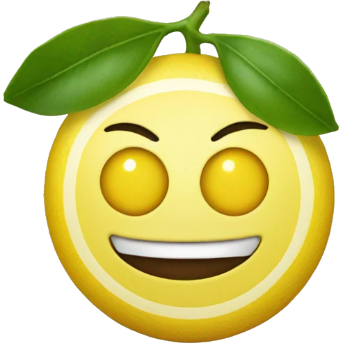 Smiley face with lemons on the eyes emoji