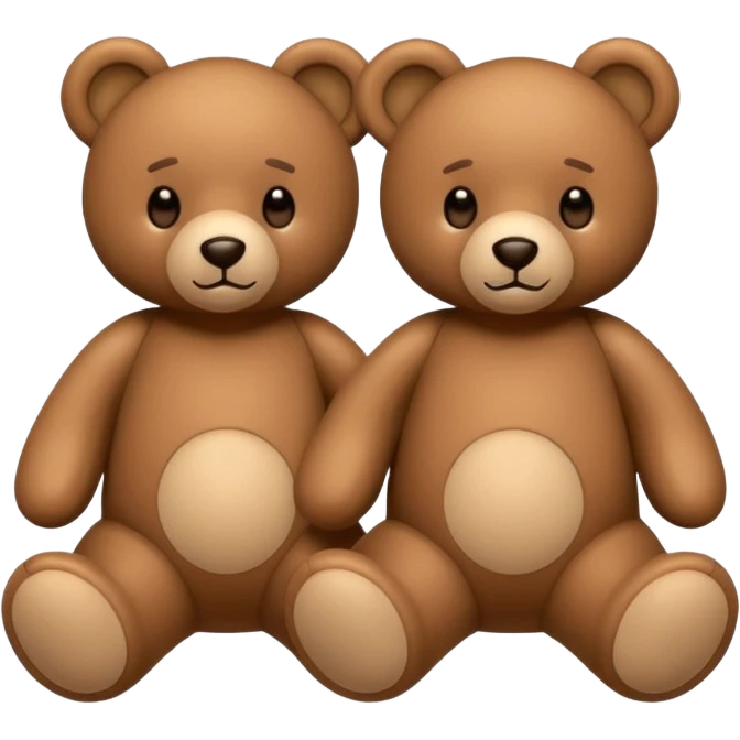 2 teddy Bears , Clone. emoji