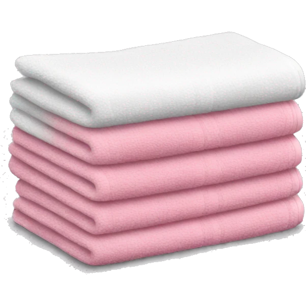 white pink towels  emoji