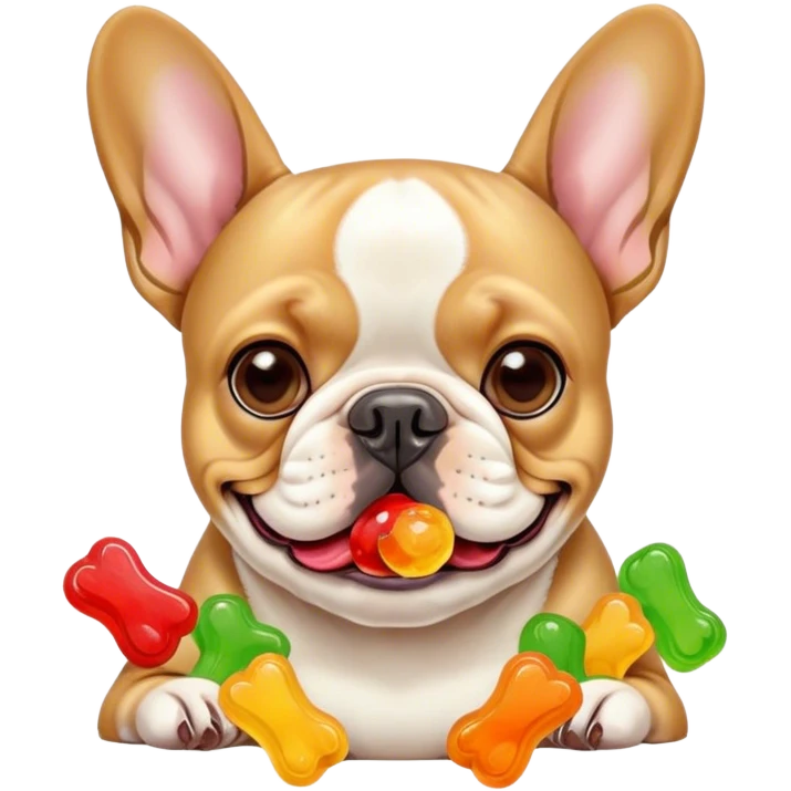 French bulldogs eating gummies and getting high emoji
