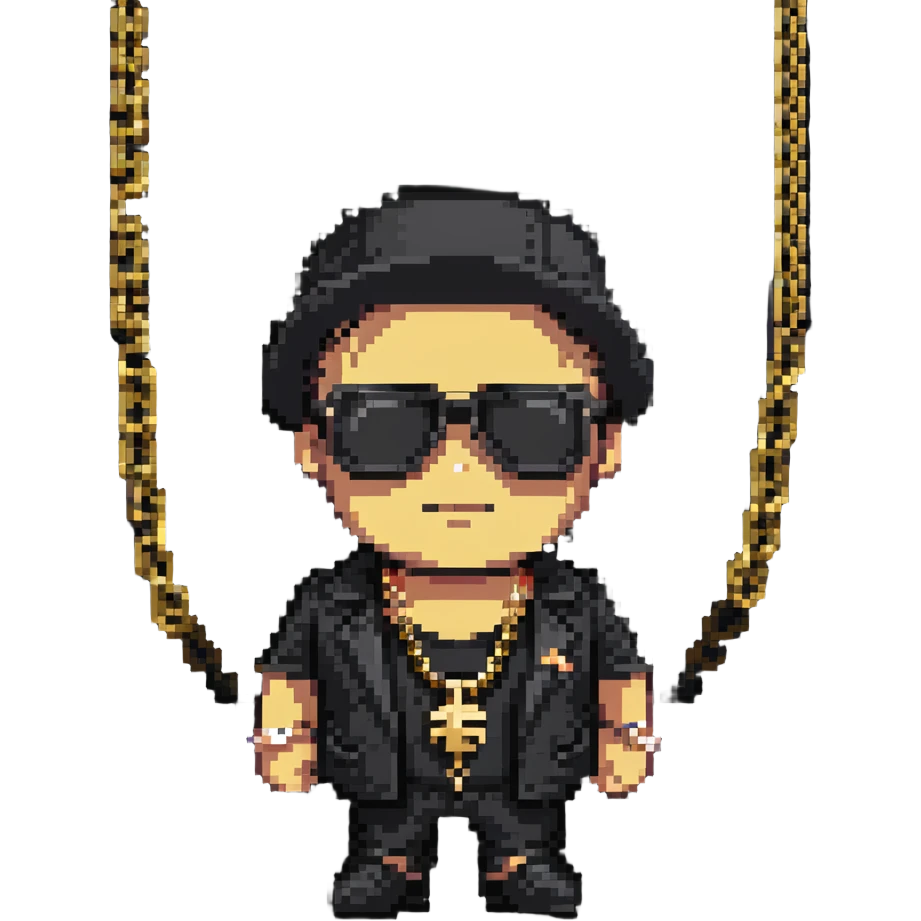 gangster with sunglasses and gold chain emoji