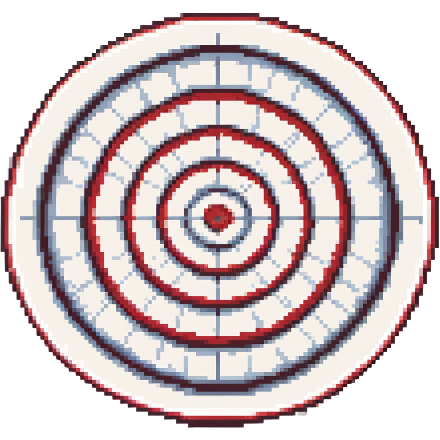 classic red and white target, like a dartboard emoji