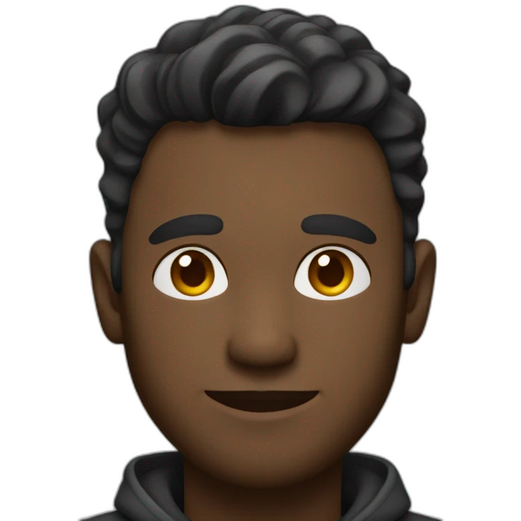 A man with light and slightly dark skin and small ears emoji