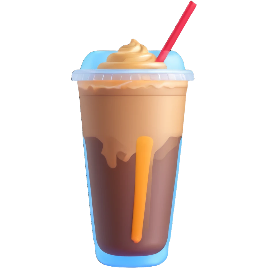 iced coffee in a plastic cup with straw emoji