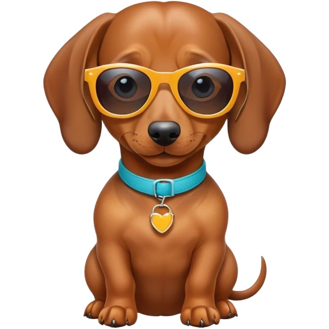 Dachshund wearing sunglasses emoji