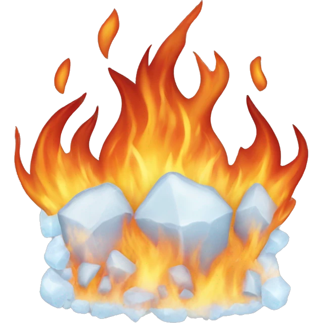 Fire on ice  emoji