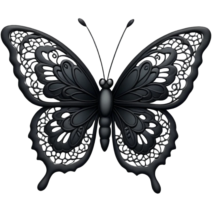 Black lace butterfly emoji