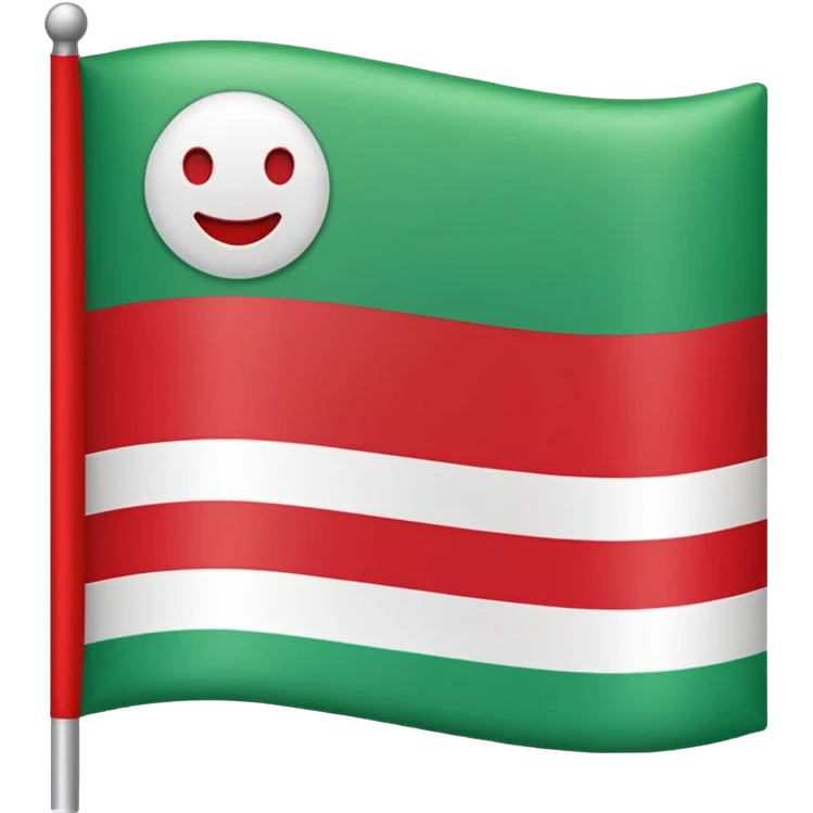Create a clean emoji-style icon of the flag of the
Square shape, flat vector design, iOS/Unicode emoji style.
Colors:
– top stripe: green
– bottom stripe: red
– thin white horizontal line in the middle.
No text, no symbols, no coat of arms.
Minimalistic, bright, high contrast, emoji-style. emoji