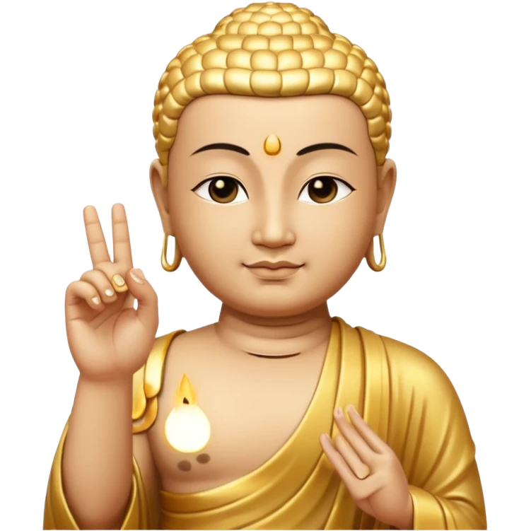 Buddha facing the front with his index finger emoji