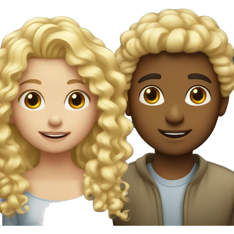 blond girl with curly boy emoji