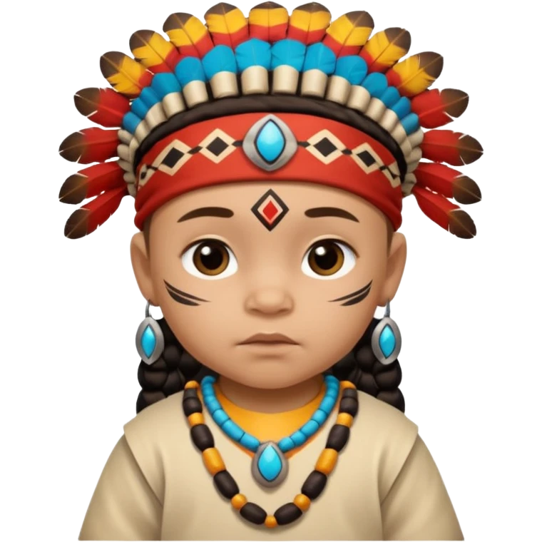 Indiozinho bebê meio branco. com características de índio roupinha de índio rosto também  emoji