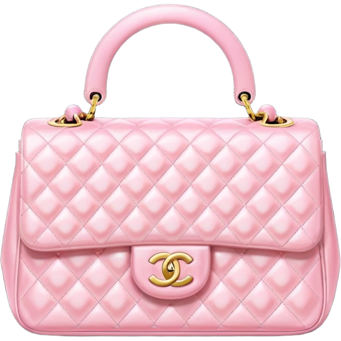 chanel pink pearl bag gold hardware emoji