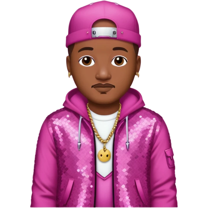 Cam'Ron, Rapper with dark pink sequin outfit emoji