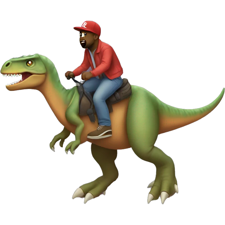 Kanye west riding dinosaur emoji