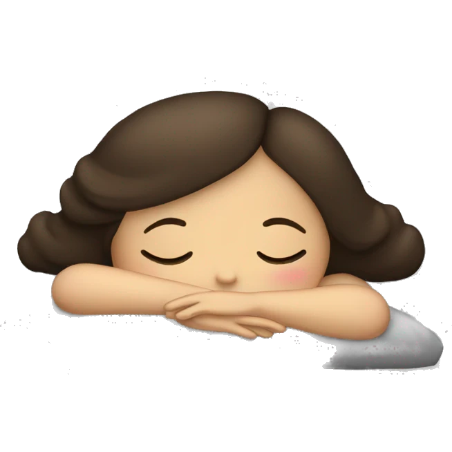 Brunette girl sleeping emoji