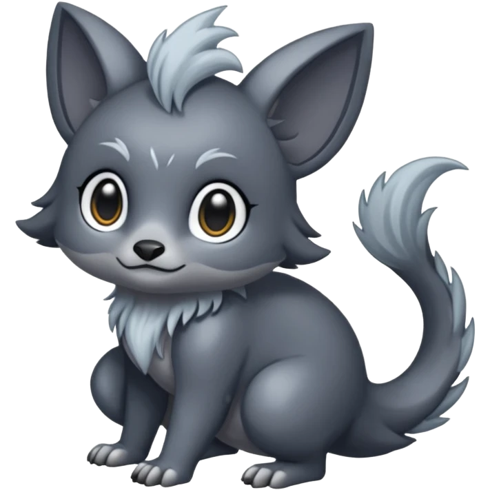 Shiny Dark Greyish Dusky Dull-Colored Fionbri-creature by Falvie (full body) emoji