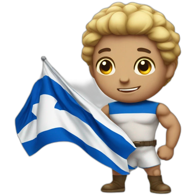 Israel flag in a strong man emoji