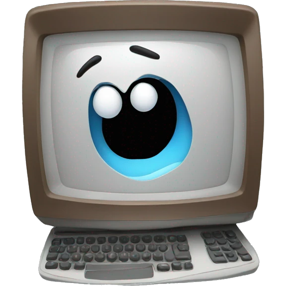 A computer shocked  emoji