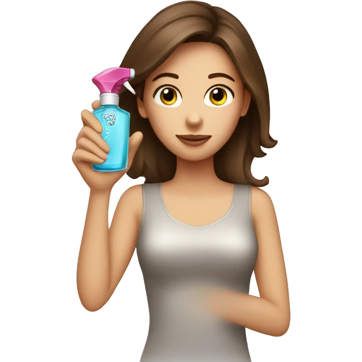 Brown haired Girl spraying perfume  emoji