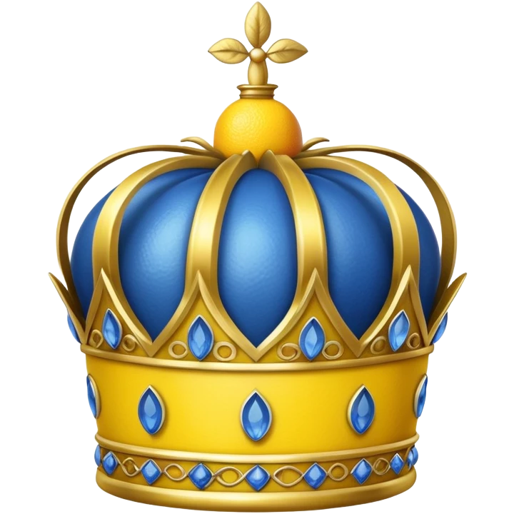 blue crown with lemon emoji