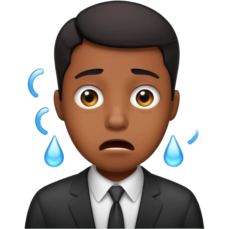 Black office employee panic emoji