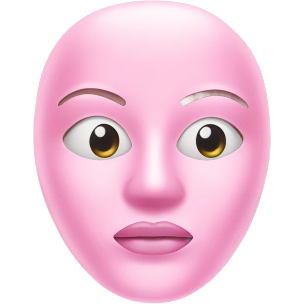 Moisturizing hydrogel face mask pink with slits for eyes, lips and nose  emoji