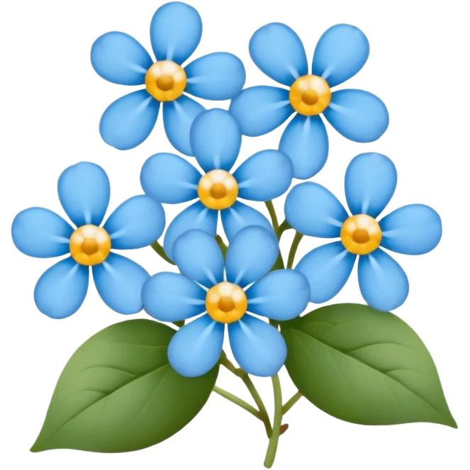 light blue Forget-me-nots emoji