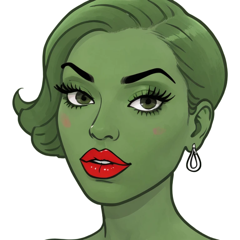 like a serving diva mug w the eyebrow up and puckered lips with red lipstick and lashes. She’s just serving face and diva emoji